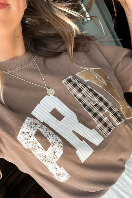 "PRAY" EMBROIDERED TEE