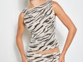 Sequin zebra pattern top