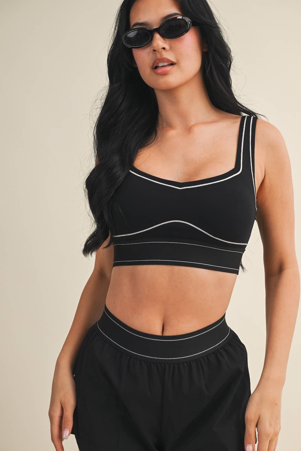 Contrast Thread Sports Bra
